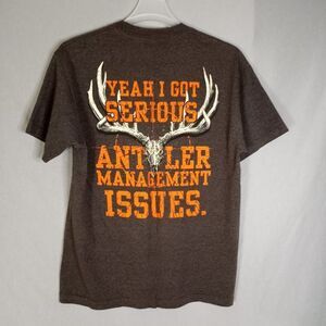 Buck Wear T-Shirt Mens 42 Chest Brown Short Sleeve Casual Outdoor Activewear